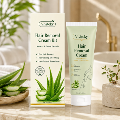 Vivitok Natural Gentle Hair Removal Cream | For Women & Men, Sensitive Skin