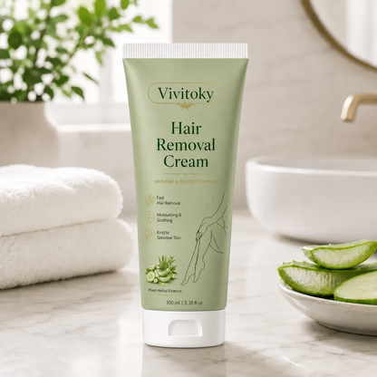 Vivitok Natural Gentle Hair Removal Cream | For Women & Men, Sensitive Skin