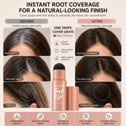 Touch & Go Hair Concealer – Instant Root Touch-Up & Fuller-Looking Hair