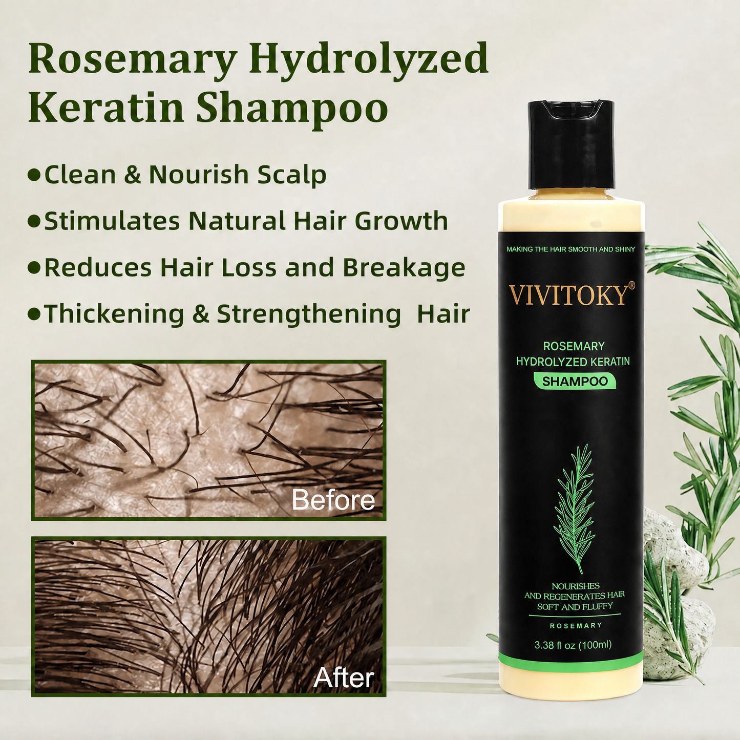 🔥LAST DAY 60% OFF - 🌿Vivitoky® Organic Rosemary Hair Growth Shampoo